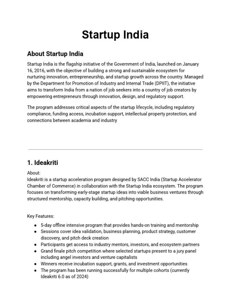 Startup India: Empowering Entrepreneurs | PDF | Startup Company | Small ...