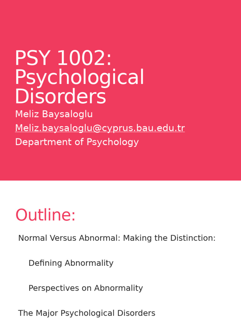 Understanding Psychological Disorders | PDF | Mental Disorder | Anxiety