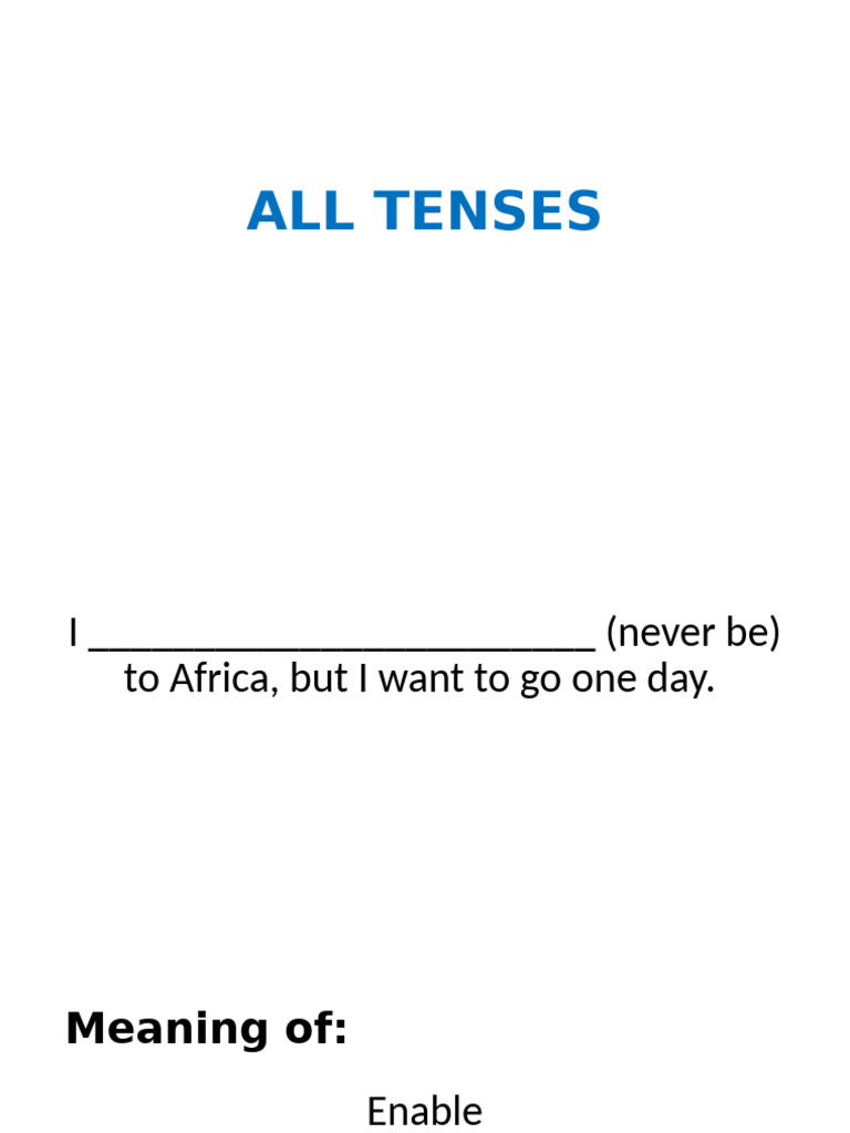 All Tenses Review | PDF