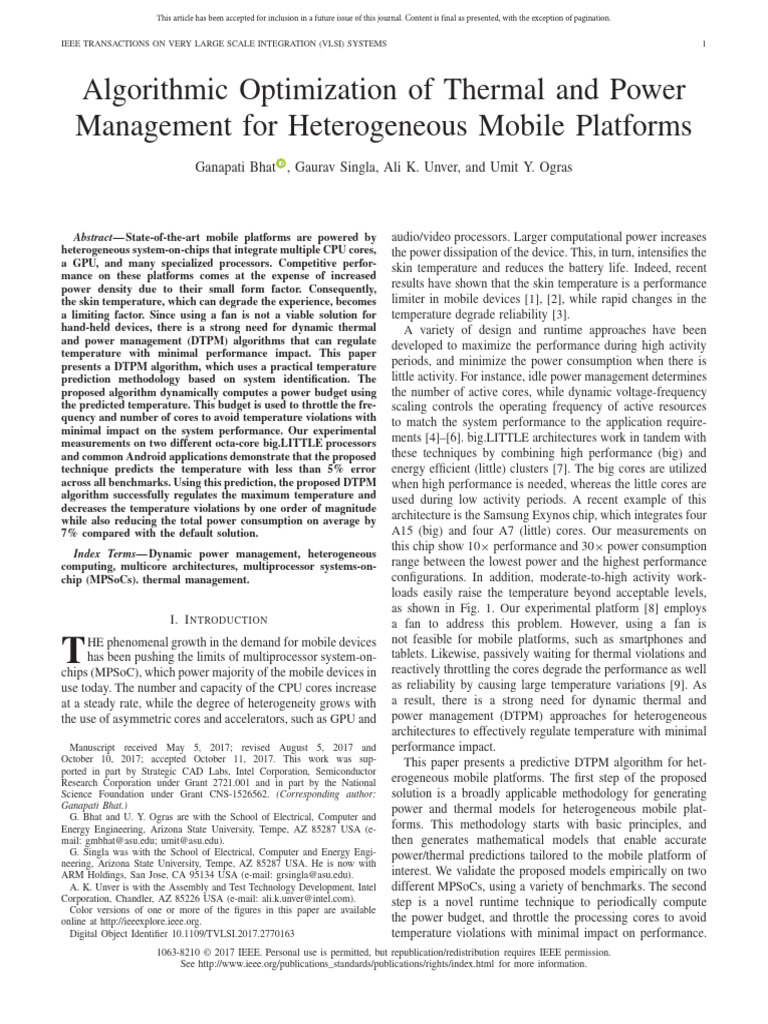 Algorithmic Optimization of Thermal and Power Management For ...