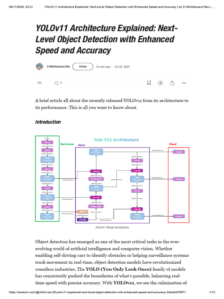 YOLOv11: Advanced Object Detection Guide | PDF | Computing | Applied ...