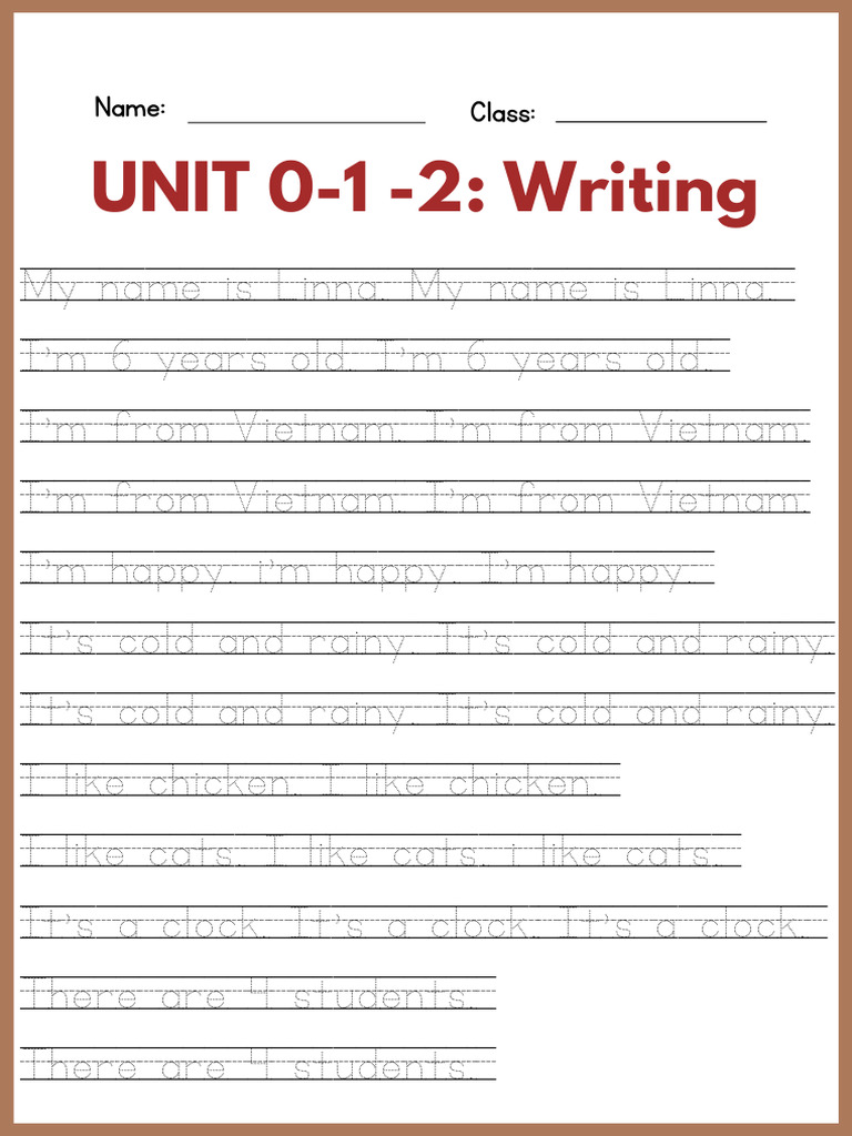Simple Writing Practice for Kids | PDF