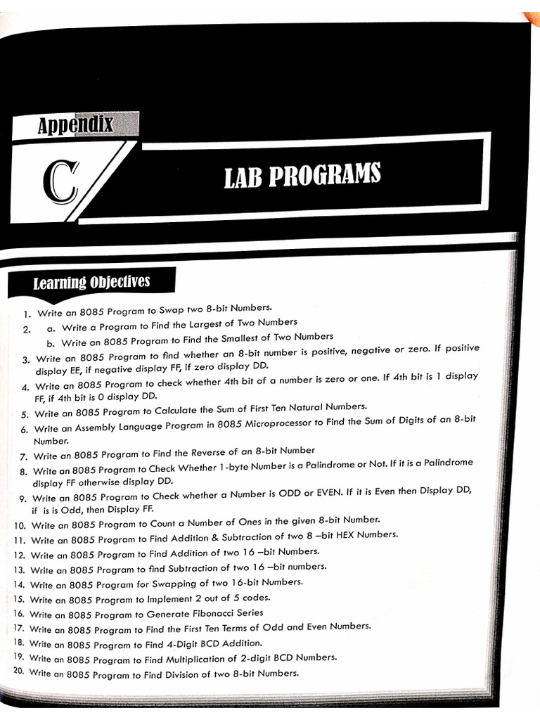 CA Lab Programs | PDF