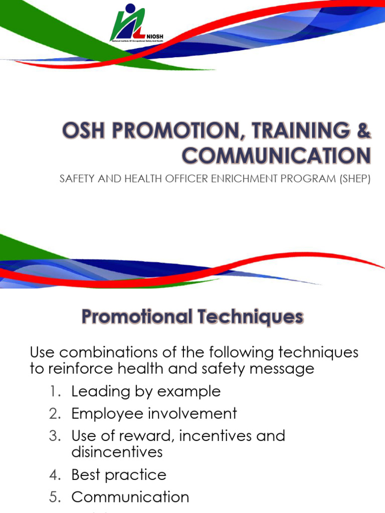 05-OSH Promotion Training and Communication | PDF | Occupational Safety ...