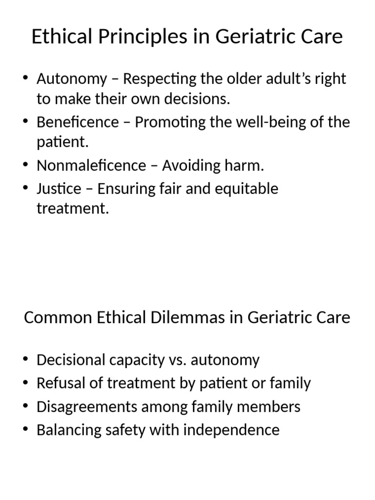 Legal and Ethical Issues in Geriatric Care | PDF