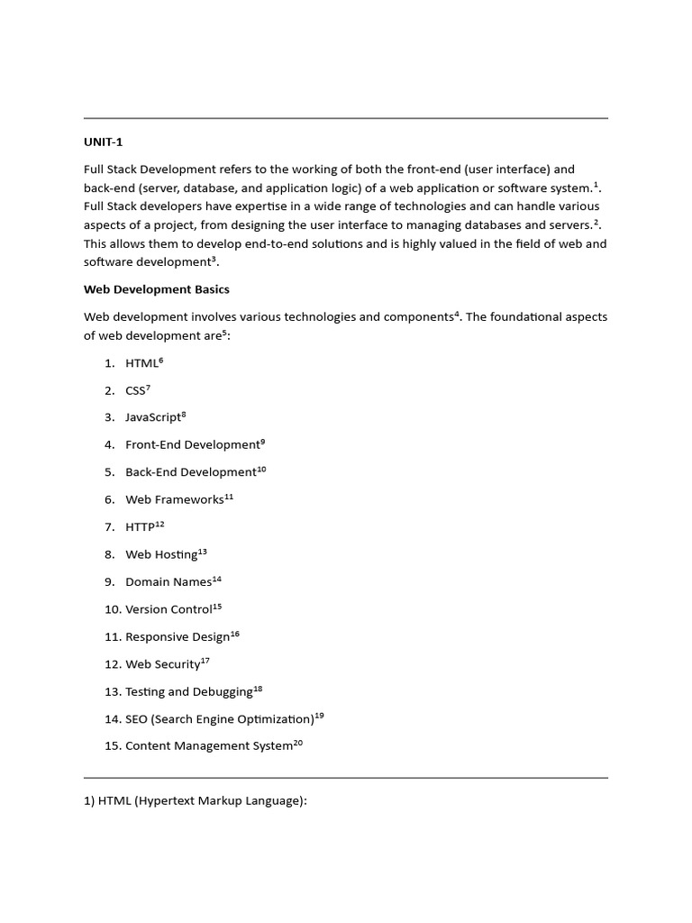 UNIT-1 FSD | PDF | World Wide Web | Internet & Web