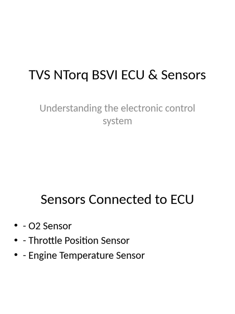 NTorq ECU Sensor Overview | PDF
