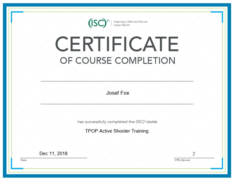 Active Shooter Training Certificate | PDF