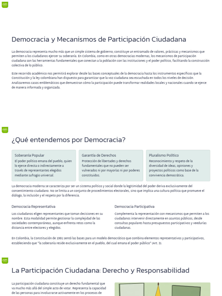 Democracia y Mecanismos de Participación Ciudadana | PDF | Democracia ...