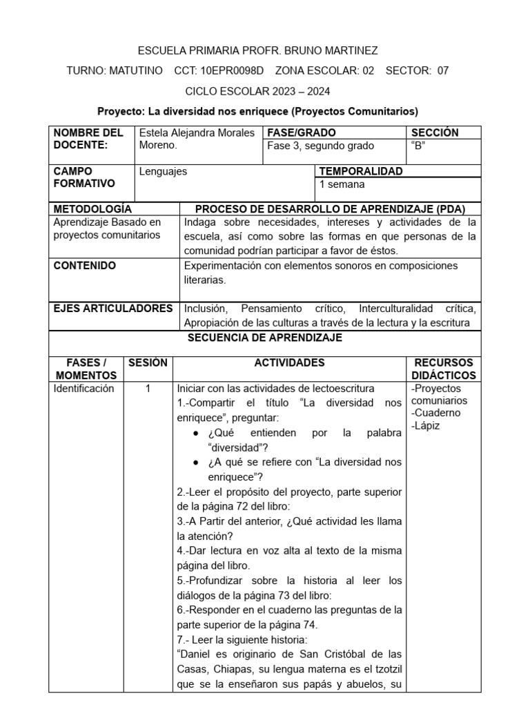 Proyectos Comunitarios en Educación Primaria | PDF | Aprendizaje ...