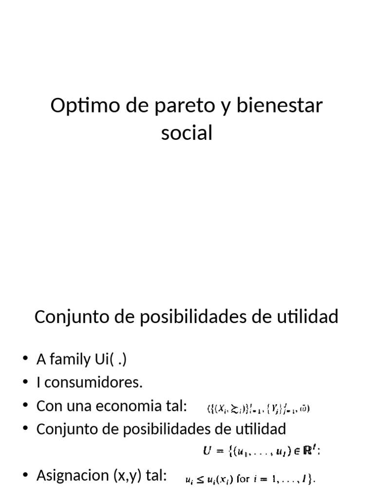 Optimo de Pareto y Bienestar Social | PDF