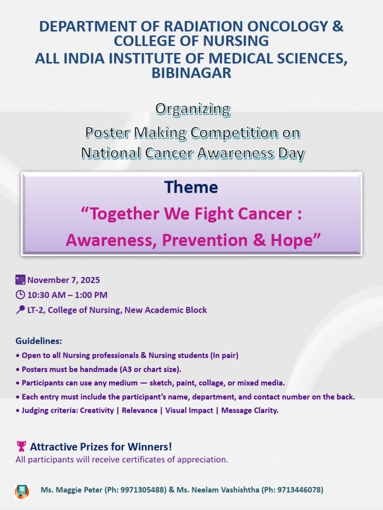 Poster Competition for Cancer Awareness | PDF