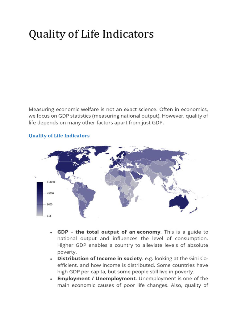 Quality of Life | PDF | Quality Of Life | Gross Domestic Product