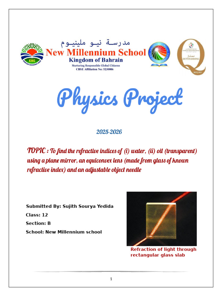 Physics Project Final | PDF | Optics | Light