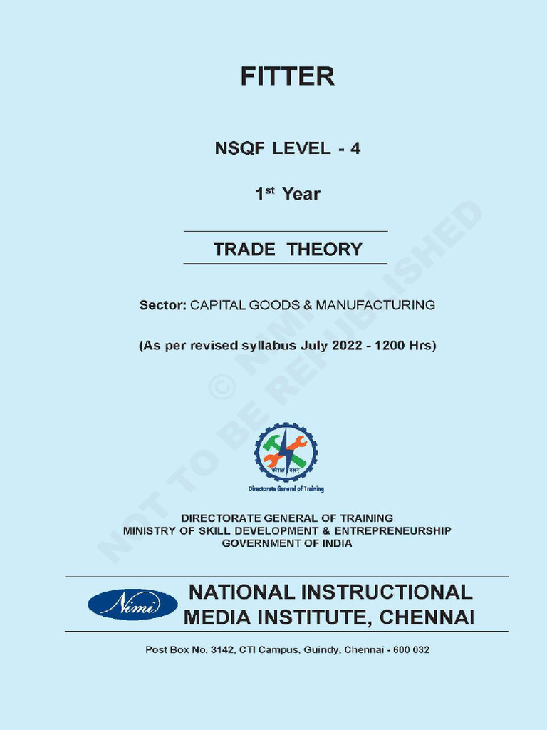 Fitter - 1st Year - TT (NSQF 2022) - Compressed - Compressed | PDF