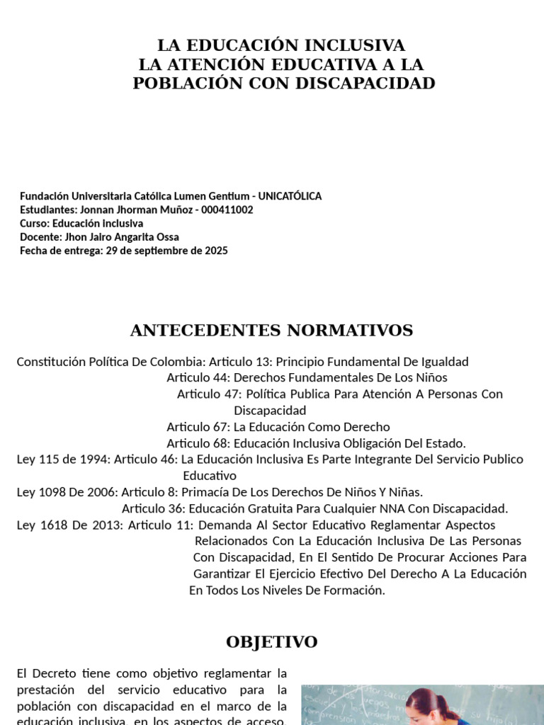 Educación Inclusiva y Discapacidad en Colombia | PDF | Plan de estudios ...