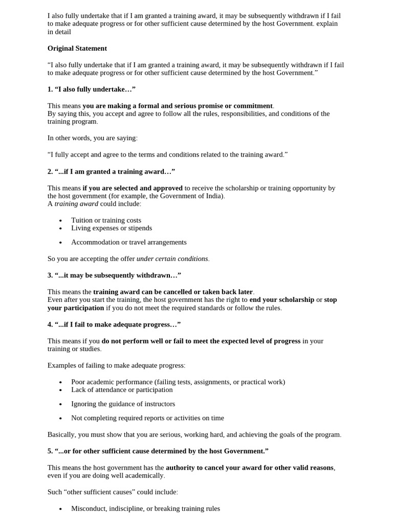 Understanding Training Award Commitments | PDF