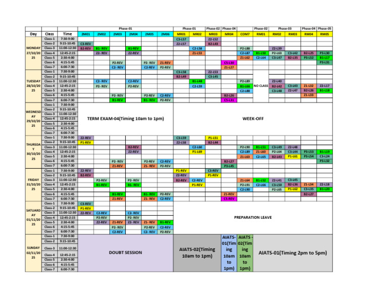 Medical Time Table | PDF