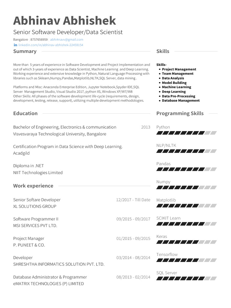 Senior Software Developer & Data Scientist | PDF | Medical Laboratory ...
