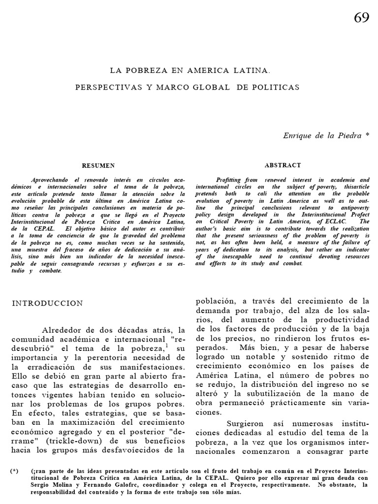 Pobreza en America Latina | PDF | Pobreza | Pobreza e indigencia