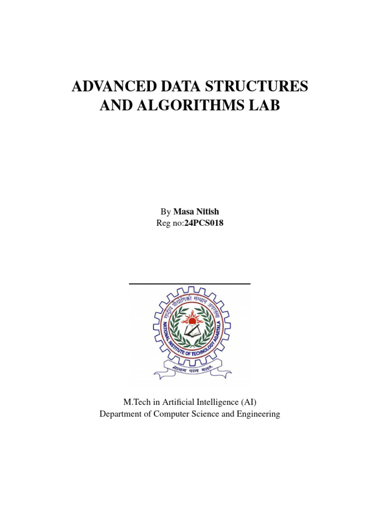 Advanced Data Structures Lab Report | PDF