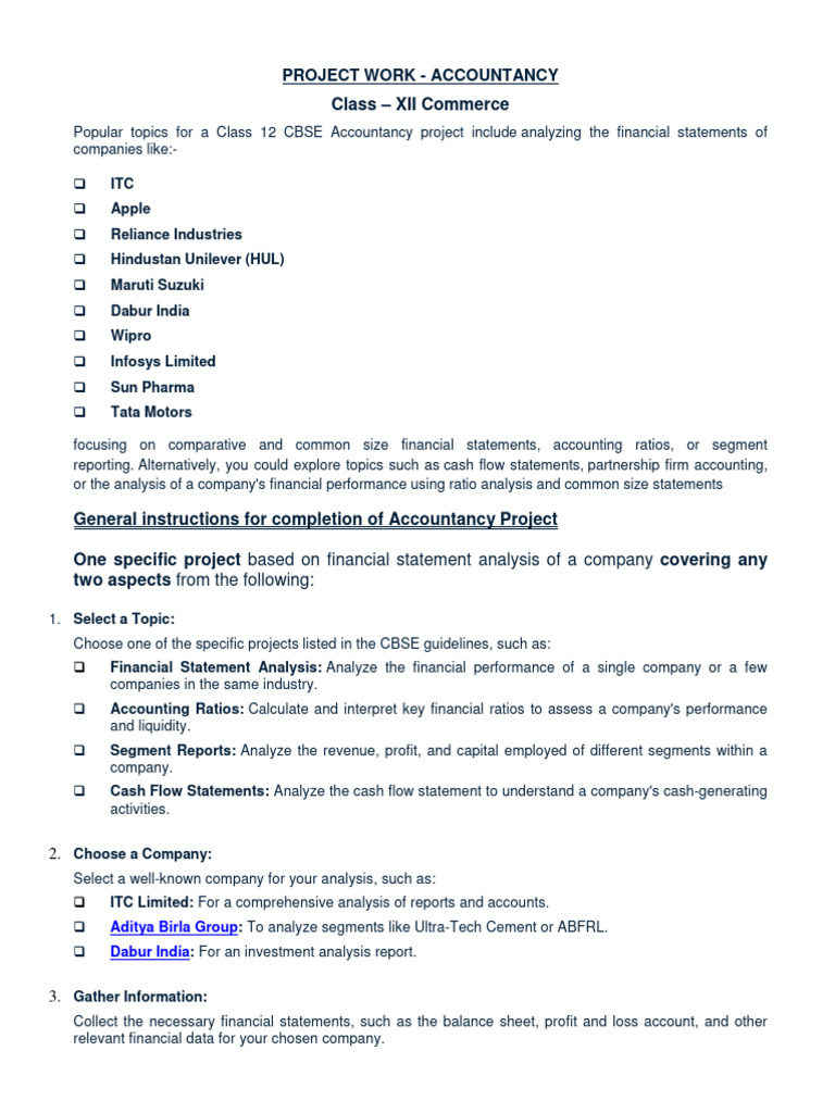 Financial Statement Analysis Project | PDF | Business Economics ...