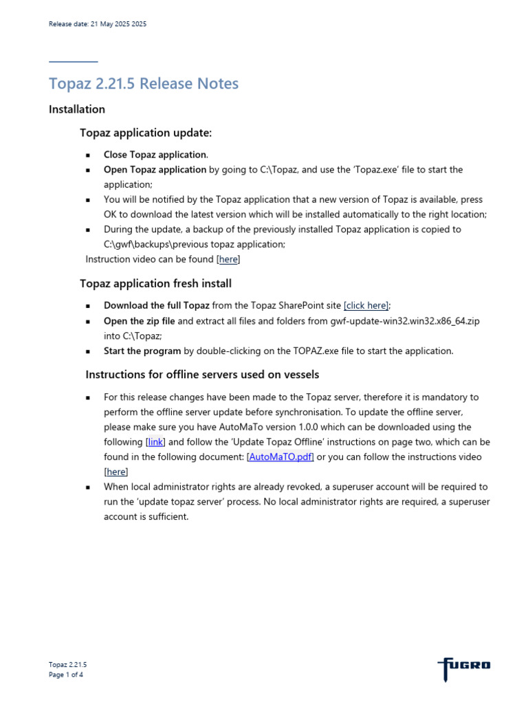 Topaz 2.21.5 Release Notes | PDF | Computer Science | Computing