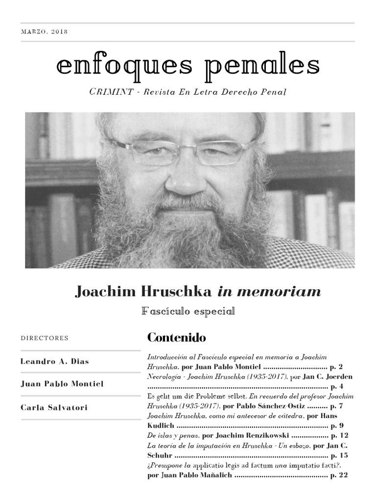 Homenaje a Joachim Hruschka en CRIMINT | PDF | Immanuel Kant | Estado ...