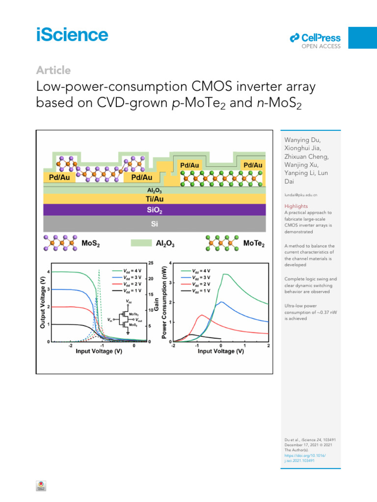 Low-Power CMOS Inverter Array Design | PDF | Cmos | Field Effect Transistor