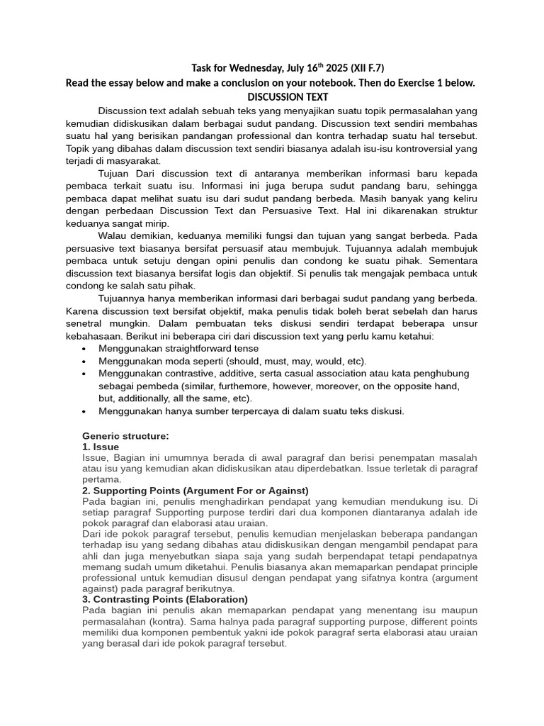 Panduan Lengkap Discussion Text | PDF