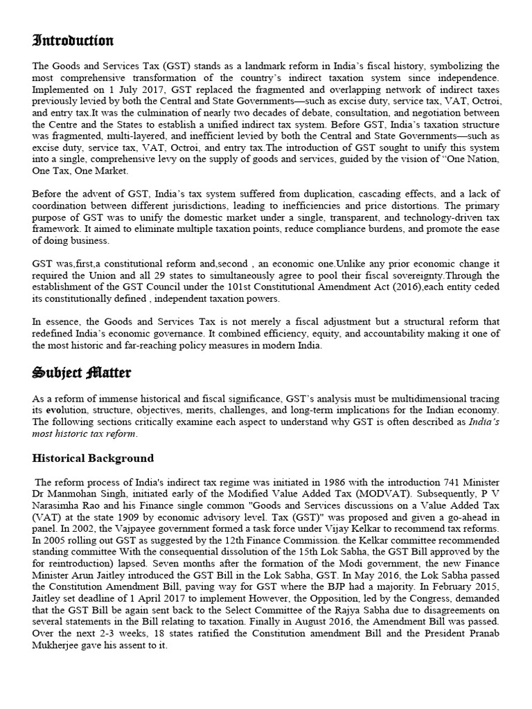The Goods and Services Tax | PDF | Taxes | Government