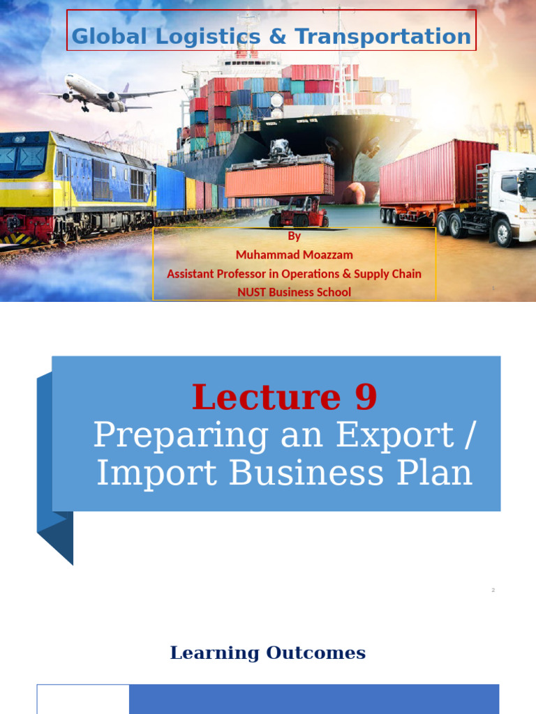 Lecture 9 Developing An Export Business Plan | PDF | Business | Exports