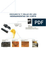 Desgaste y Falla de Las Herramientas de Corte