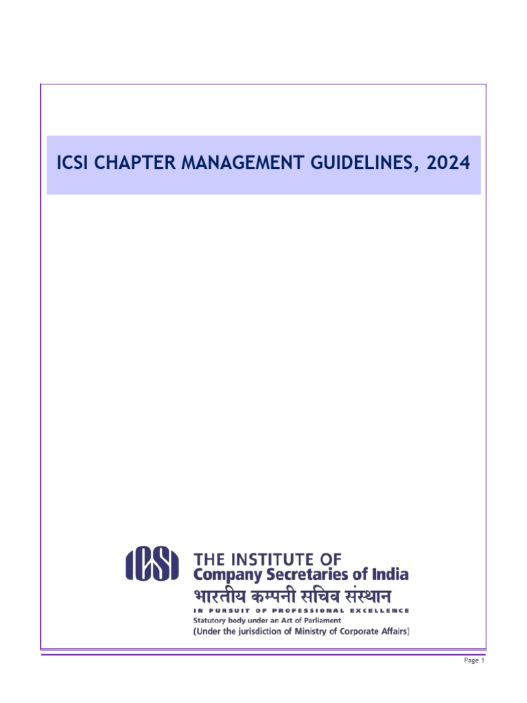 ICSI Chapter Management Guidelines 2024 | PDF
