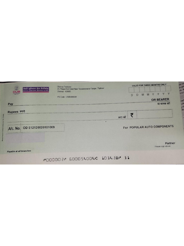 Cheque | PDF