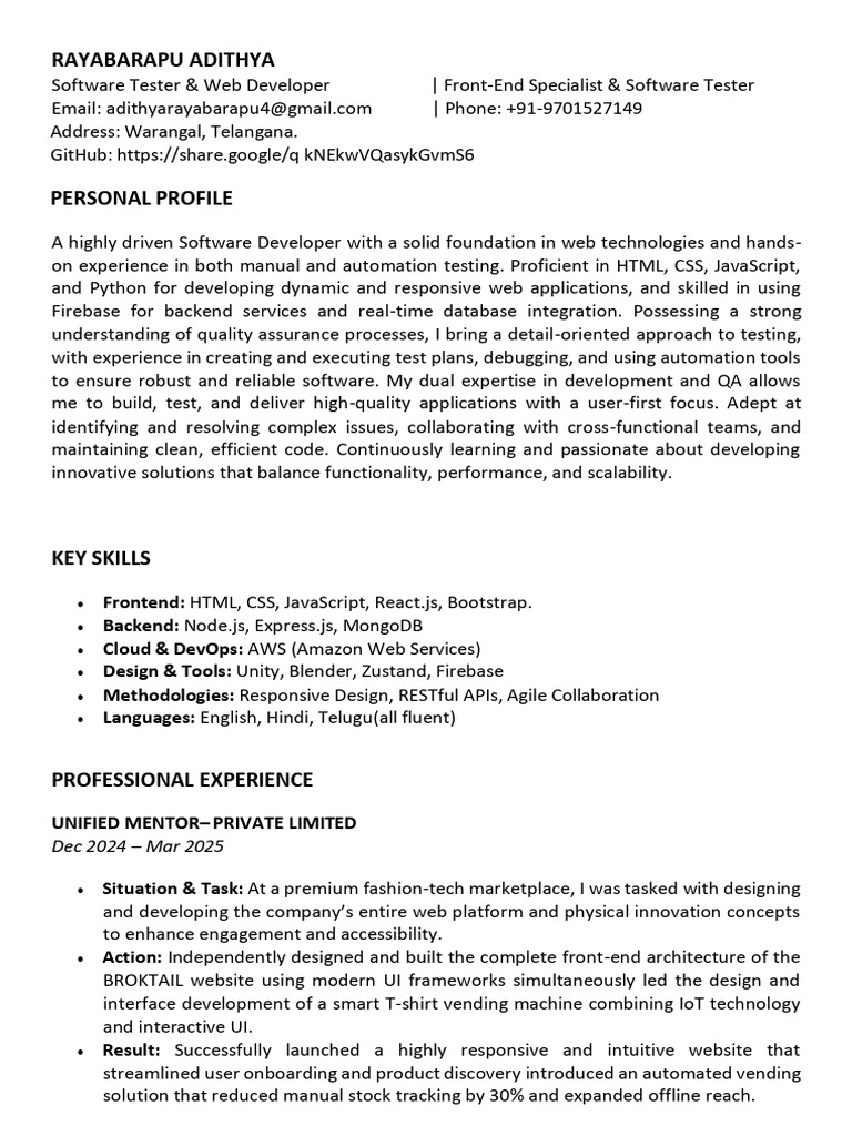 Unity in Web Development Skills | PDF | User Interface | Software ...