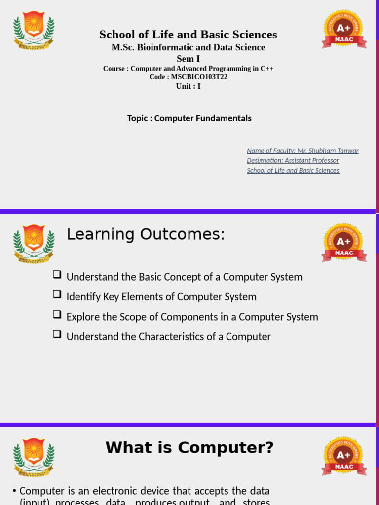Computer Fundamentals in Bioinformatics | PDF | Computer Data Storage ...
