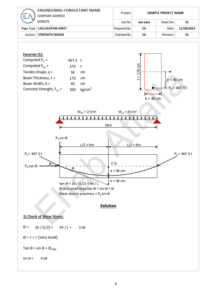 EA - Prestressed Beams Design Examples | PDF | Building Materials ...