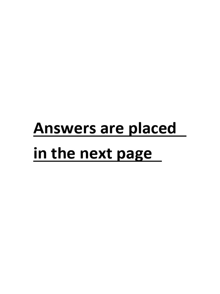 Answer Key for Quiz Questions | PDF
