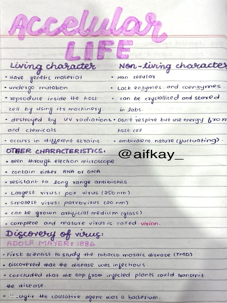 Acellular Life (Virus) - MDCAT | PDF