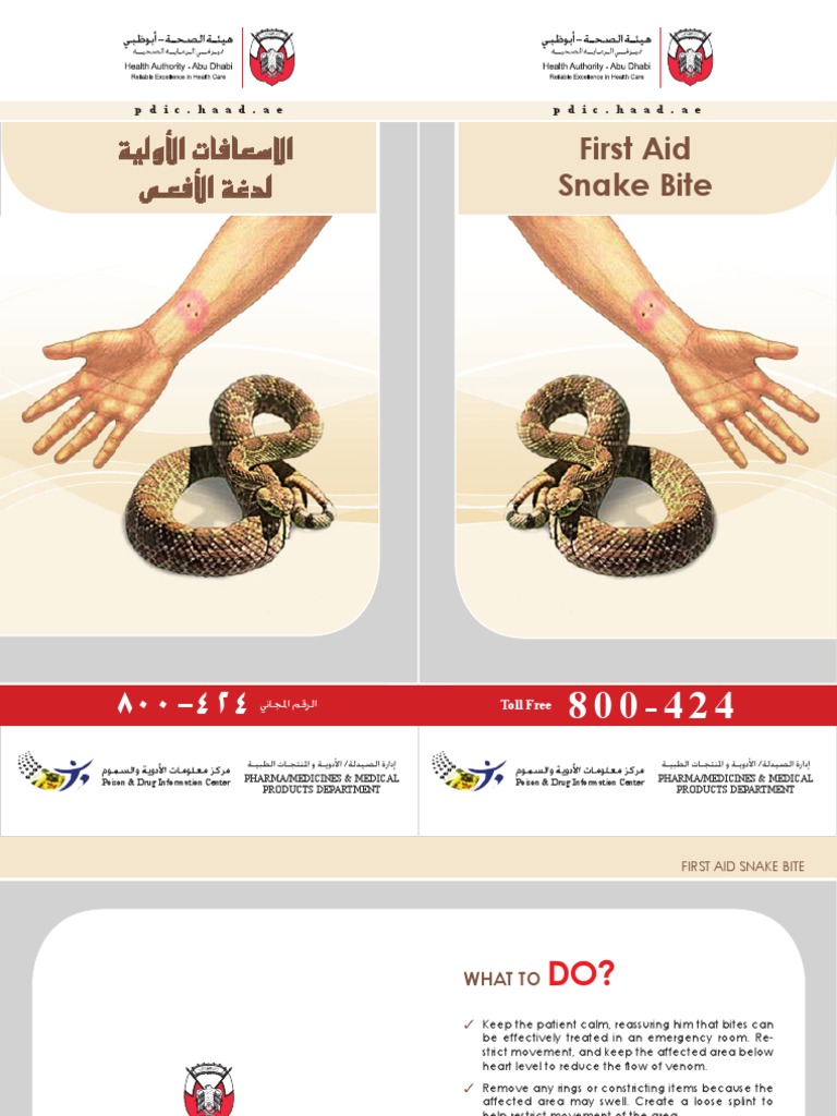Snake Bite Remedies - Health Authority Abu Dhabi - HAAD | PDF
