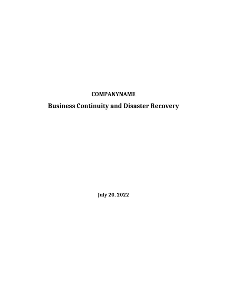 Business Continuity & Disaster Recovery Policy | PDF | Business ...