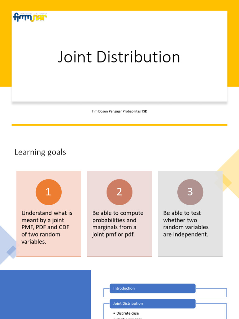Understanding Joint Distribution Concepts | PDF | Probability Density ...