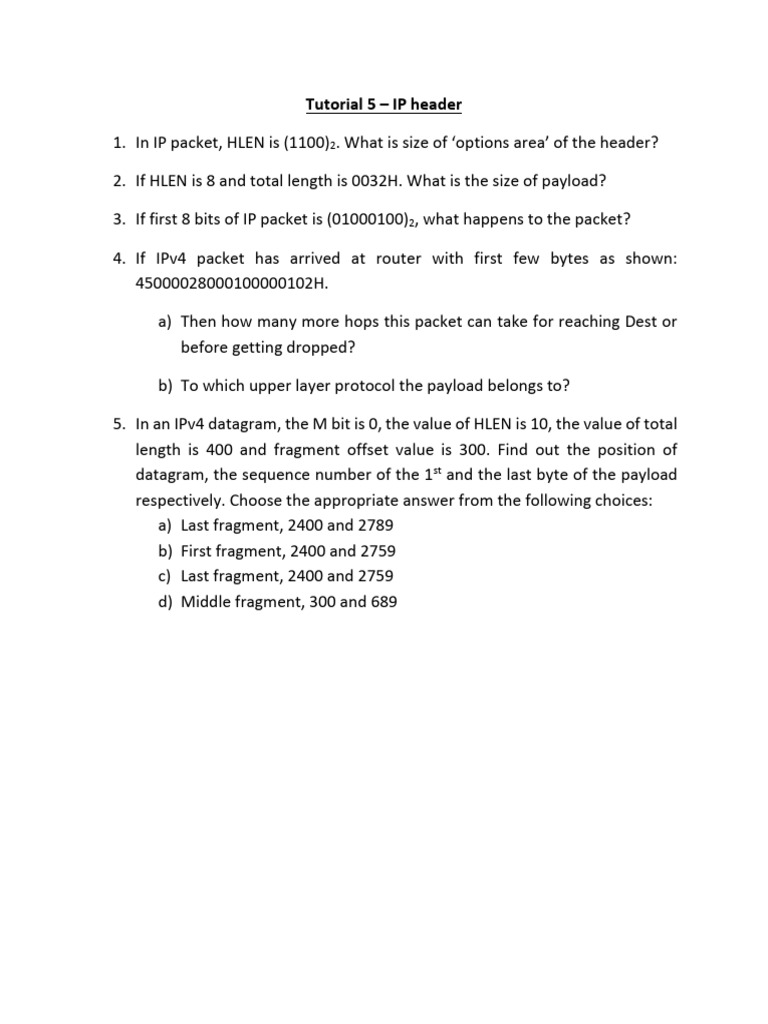 IP Header Tutorial: Key Concepts Explained | PDF