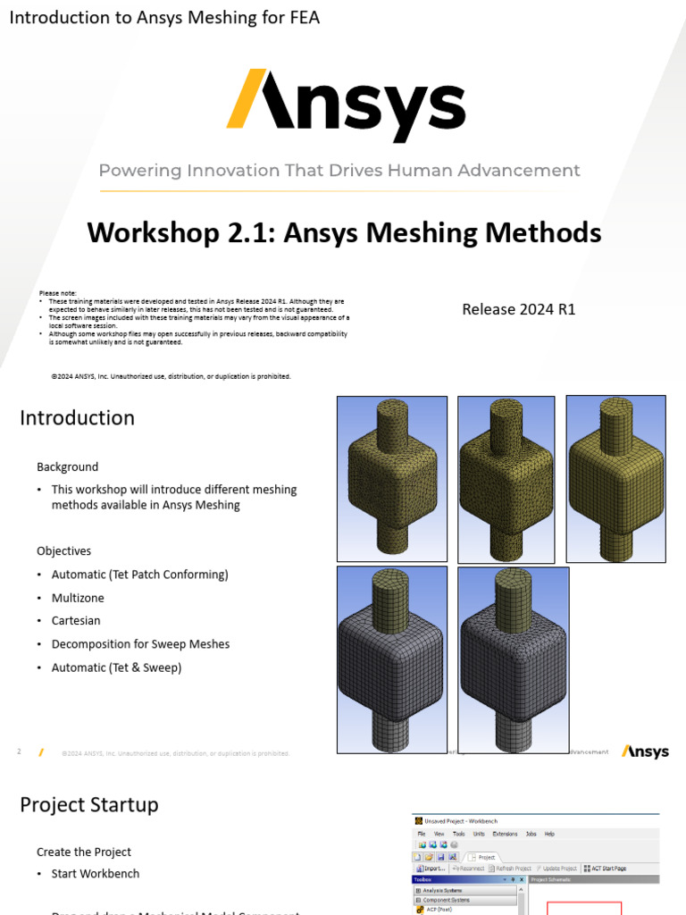 Ansys 2024 R1 Meshing Workshop Guide | PDF | Computing | Software