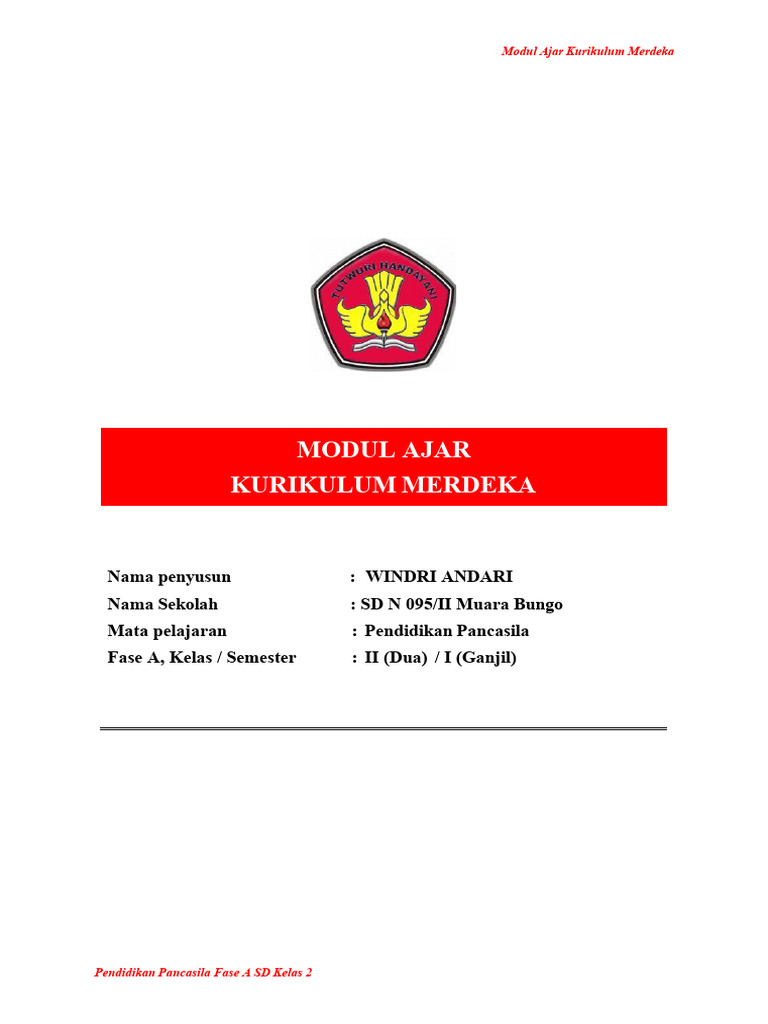 Modul Ajar Pancasila Kelas 2 SD | PDF