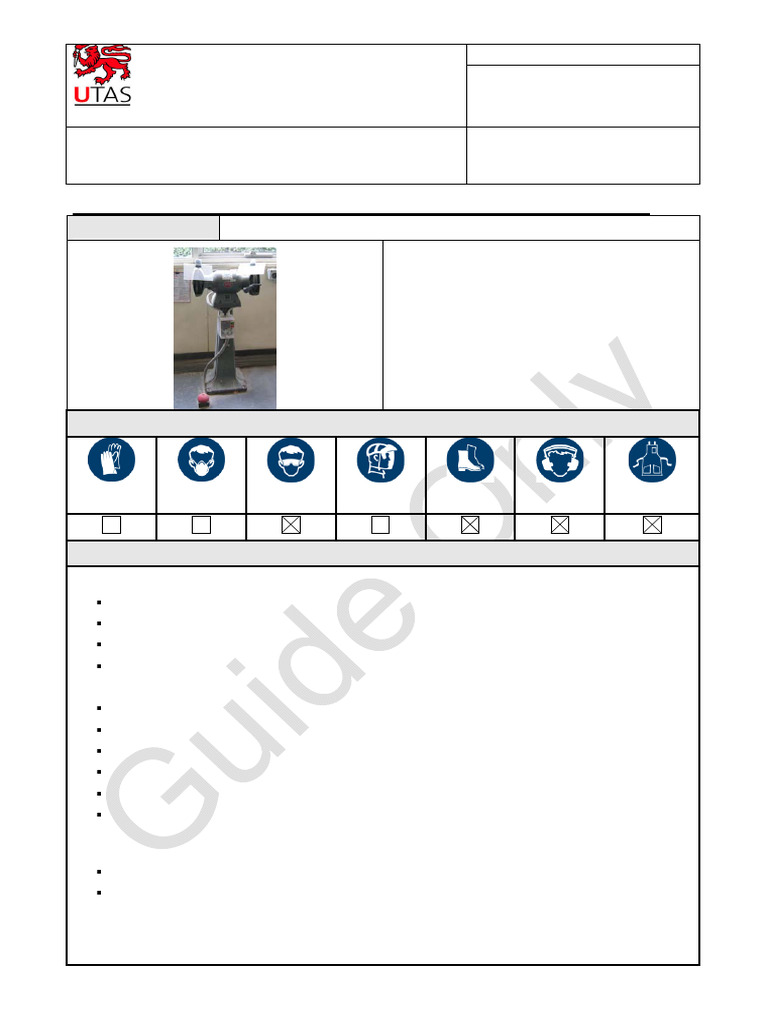 Bench Grinder Safety Guidelines | PDF | Personal Protective Equipment ...