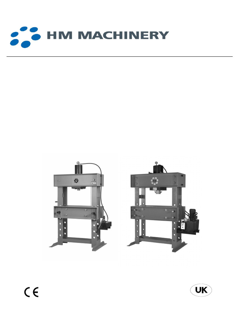 Hydraulic Workshop Press Manual | PDF | Piston | Screw
