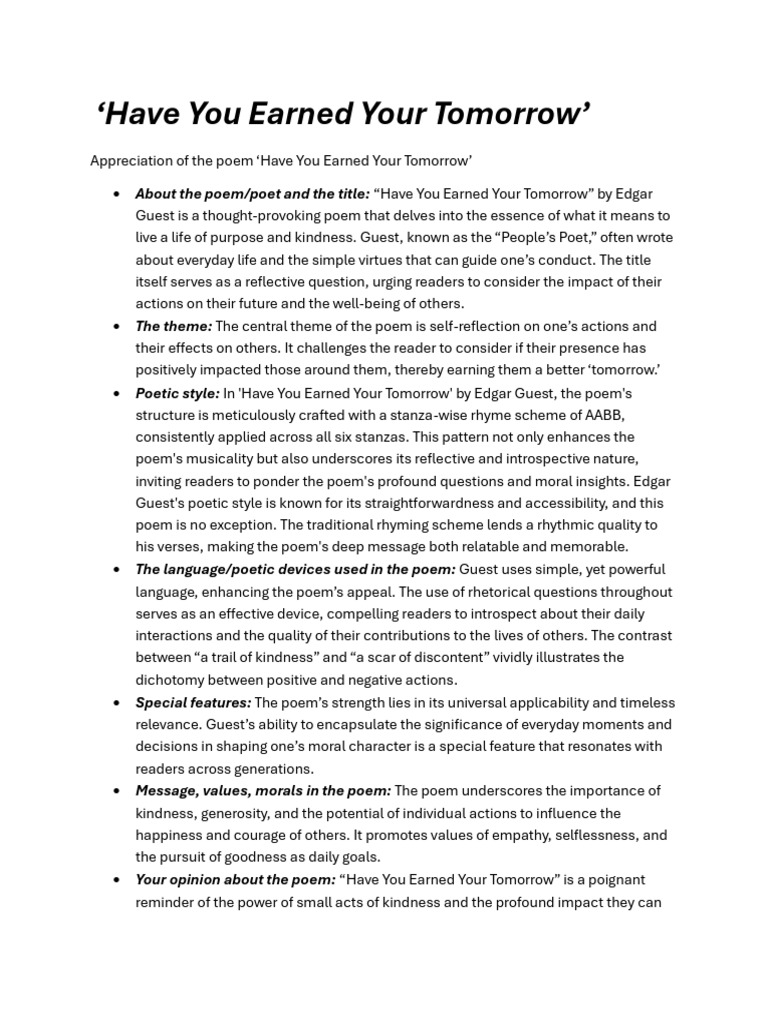 English Appreciation 4 | PDF | Poetry