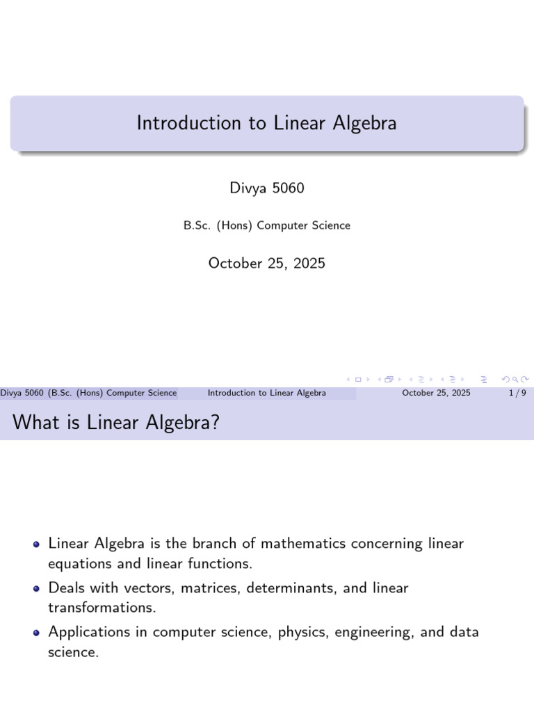 Basics of Linear Algebra Explained | PDF | Eigenvalues And Eigenvectors ...